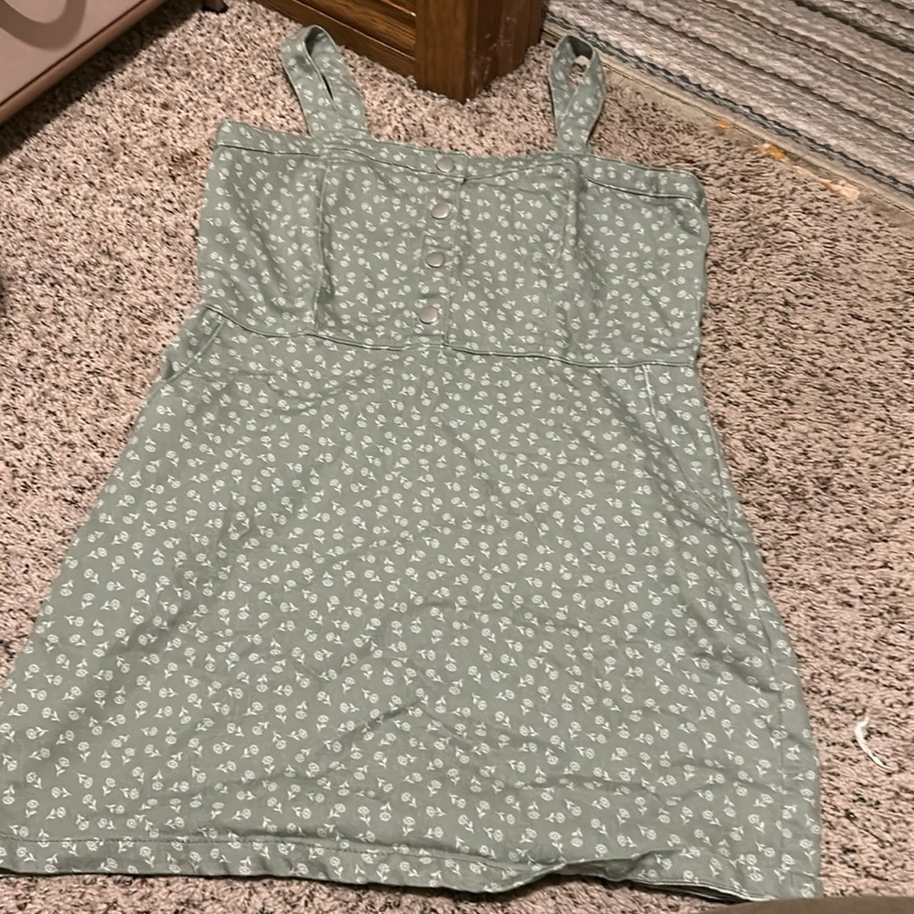 No Boundaries Green Floral Mini Dress